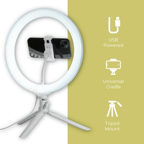 Vivitar 12 Full Color 3D Ring Light with Tripod and Adjustable Ball Head, Black