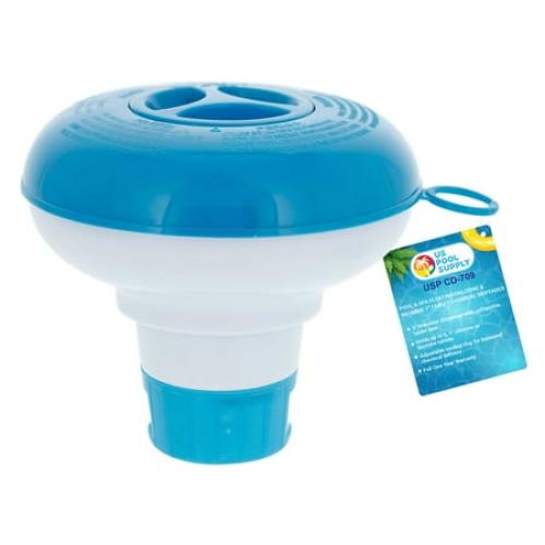 U.S. Pool Supply Pool & Spa Floating Chlorine & Bromine 1 Tablet Chemical Dispenser, 5 Diameter, Collapsible Floater