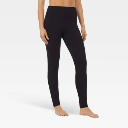 Size S Warm Essentials by Cuddl Duds Women's Everyday Comfort Thermal Leggings -Black