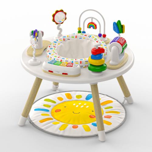 Move2Play 4-in-1 Baby Activity Center | Montessori-Inspired Design | 8 Interactive Toys | Tummy Time, Exersaucer, Jumper & Toddler Table | Baby Essential