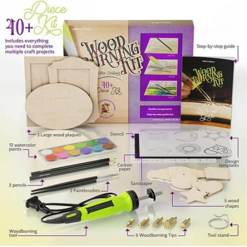 Beginners Wood Burning Kit for Kids and Teenage Boys & Girls - Cool Gifts for Boy or Girl Craft Projects. Best Gift Idea for Older Children. Teen Woodburning DIY Hobby Kits. Art Crafts Activities Toys