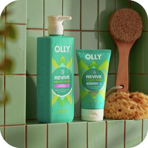 OLLY BRIGHTBody Scrub Exfoliates & Repairs Skin Barrier Neroli Dew, 6 oz