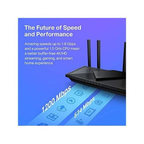 TP-Link WiFi 6 Router AX1800 Smart WiFi Router (Archer AX21) - Dual Band Gigabit Router, Works with Alexa - A Certified for Humans Device