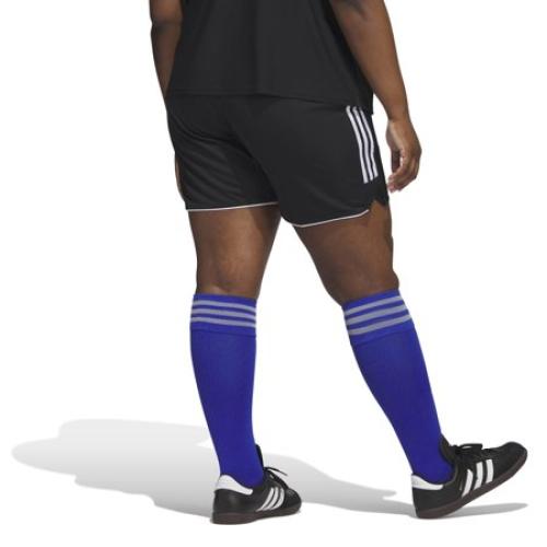 Size 1X adidas Plus Size Tiro 23 Shorts (Womens, Black/White)