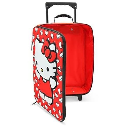 Size 16x12x5 Color Red Fast Forward Hello Kitty 16 Soft Luggage - Cute & Durable Carry-On Suitcase for Travel 16X12X5