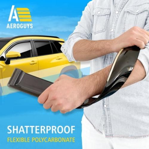 Black 4 Pack AEROGUYS In-Channel Window Deflectors Extra Durable Window Visors Rain Guards Fit for Toyota Corolla Cross 2022-2024, Sun Visors, Wind Vent Visors, Car Accessories - 4 pcs. AG0493