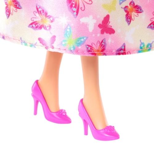 Barbie Royal Doll with Pink and Blonde Hair, Butterfly-Print Skirt and Accessories