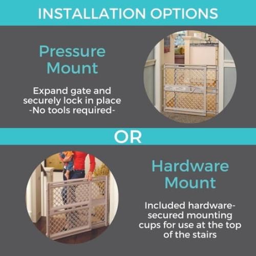 Toddleroo by North States Supergate Ergo Child Safety Gate, 26 Tall, Sand