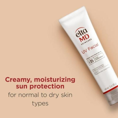 EltaMD UV Facial Sunscreen, SPF 35 Moisturizing Sunscreen for Face, Formulated with Hyaluronic Acid and Zinc Oxide Face Moisturizer, 3.0 oz Tube