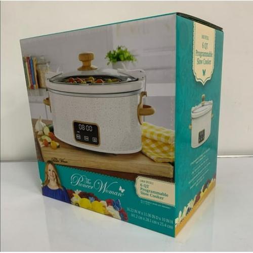 The Pioneer Woman 6 Qt Digital Slow Cooker with Locking Lid, Linen Speckle