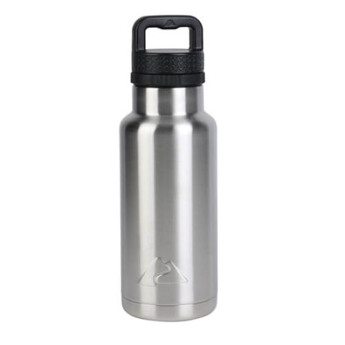 Ozark Trail 64 oz Chug Lid, Double-Wall Vacuum Insulated Stainless Steel Water Bottle, Silver, Keeps Drinks Hot & Cold