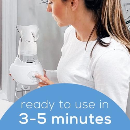Color White Beurer Steam Inhaler for Cough and Cold, Sinus Relief, White