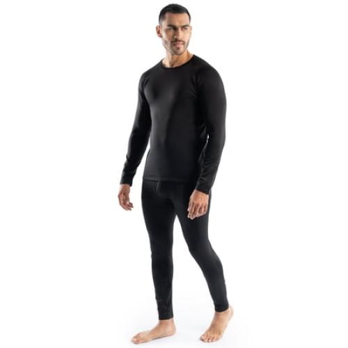 Realtree Men's Heavyweight Fleece Base Layer Thermal Shirt, Black, XL