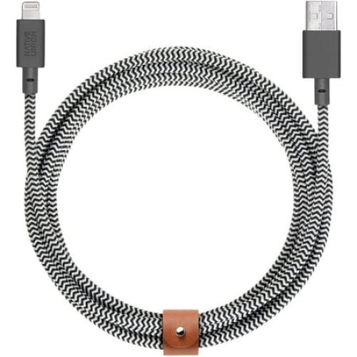 Native Union Belt Cable XL - 10ft Ultra-Strong Reinforced USB-A Charging Cable (Zebra)