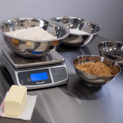 Escali M-Series NSF Certified Digital Kitchen & Industrial Scale, 66 lb Capacity, Dual Display, Spill-Proof, Stainless Steel