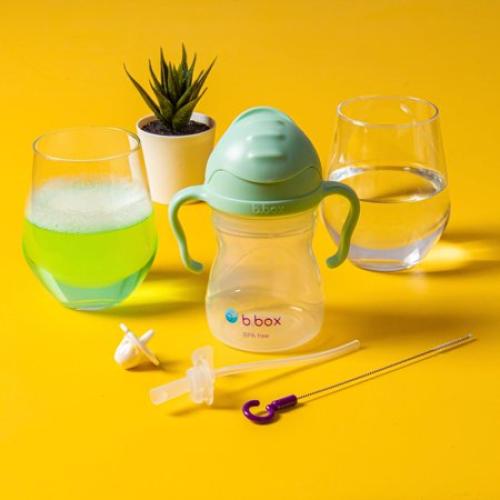 b.box Sippy Cup Replacement Straw Pack - 2 Straws & 1 Straw Cleaner Brush Pack