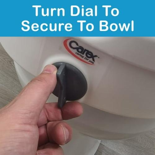 Carex E-Z Lock Raised Toilet Seat With Handles, 5 Toilet Seat Riser with Arms, Handicap Raised Toilet Seat For Seniors and Elevated Toilet Seat