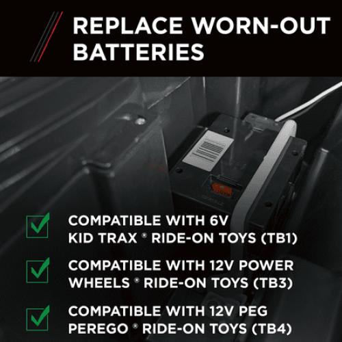 Schumacher Electric Charge ‘n Ride 12V Rechargeable Replacement Battery for Ride-on Toy Cars, TB3