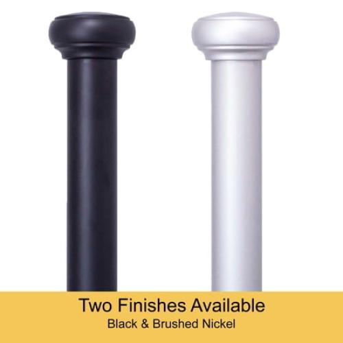 Kenney Weaver 1 Rust-Resistant Single Curtain Rod, 72-144, Black