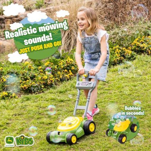 John Deere Bubble-N-Go Toy Lawn Mower Automatic Bubble Machine No Batteries Required Age 3  Years