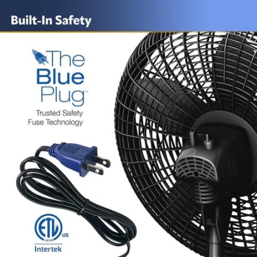 Lasko Cyclone 18 Oscillating Pedestal Fan with Remote, 3 Speeds, 54 H, Black, 1843, New