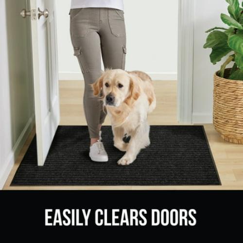 GORILLA GRIP Door Mat, Waterproof, Traffic Guard Commercial Office Doormat, 35x23, Black