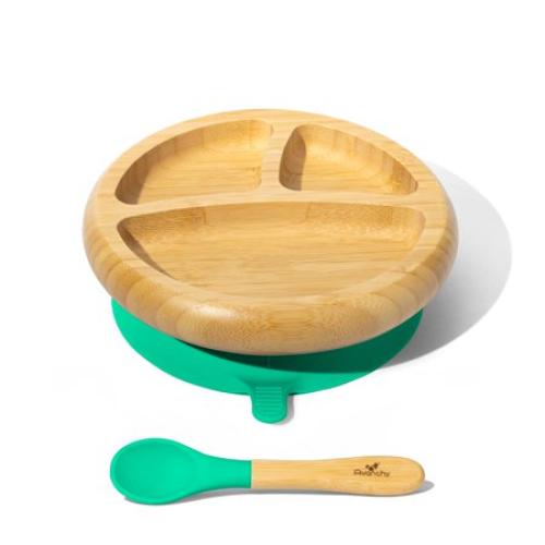 Baby Divided Plate   Spoon | Bamboo & Silicone