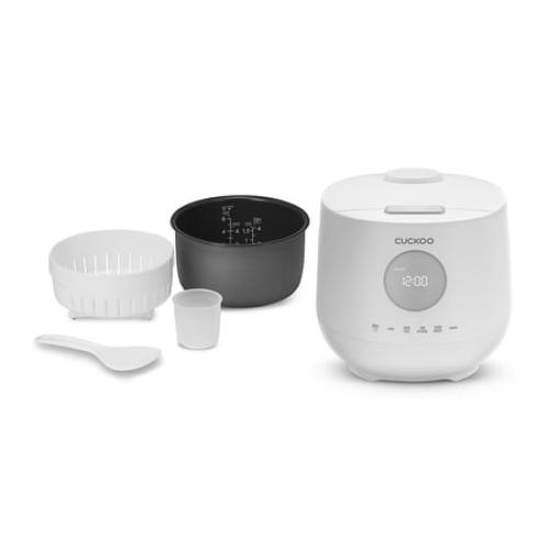 CUCKOO Micom Rice Cooker 6 Cup Uncooked / 12 Cup Cooked, Korean Fuzzy Logic Rice Cooker with Steam Tray, Versatile Food Steamer & Warmer with Non-Stick Inner Pot, Rice Maker, White (CR-0661F)