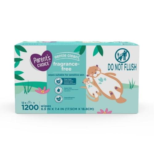 Parents Choice Fragrance-Free Baby Wipes, 1200 Count (Select for More Options)