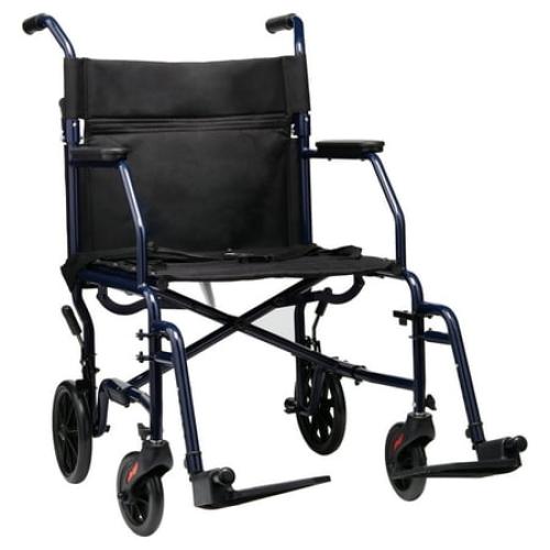 Equate Steel Folding Transport Wheelchair with 19 Seat, Black, 300 lb Capacity, FGA336EQ WMRT