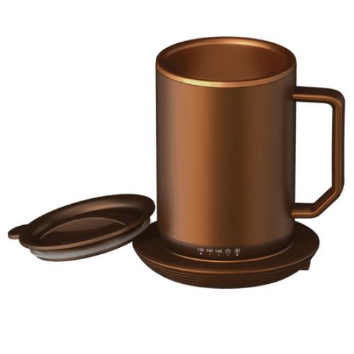 ionMug & Charging Coaster, 12oz. Stainless Steel Self Heating Coffee Mug with Lid, 3.5 x 3.5 x 5