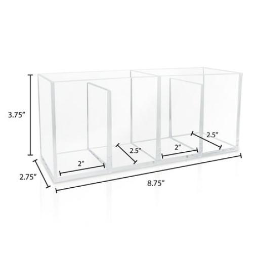 Isaac Jacobs 4-Compartment Clear Acrylic Organizer and Storage Solution