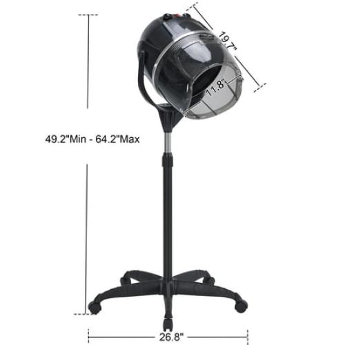 BarberPub Adjustable Bonnet Hood Hair Dryer with Wheel