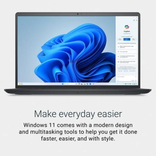 Dell 15 Laptop DC15250 - 15.6-inch FHD, Intel Core 3-100U, 8GB RAM, 512GB SSD, Carbon Black