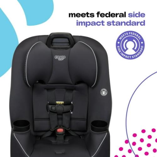 Cosco Kids Easy Elite Slim All-in-One Convertible Car Seat, Grey Glyphs