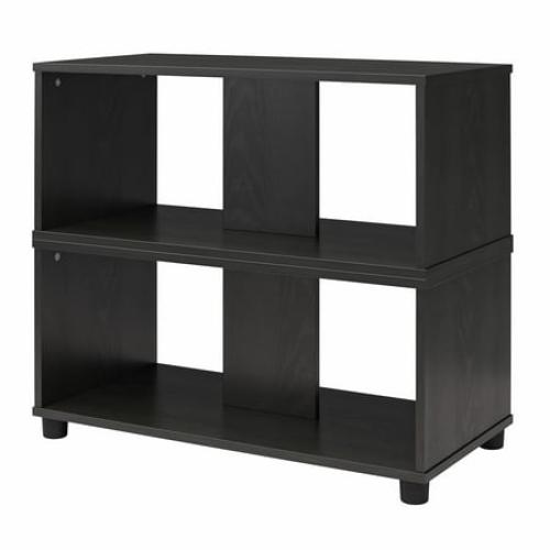 Mainstays Adjustable Side by Side or Stacking TV Stand for TVs up to 70 inches, Black Oak