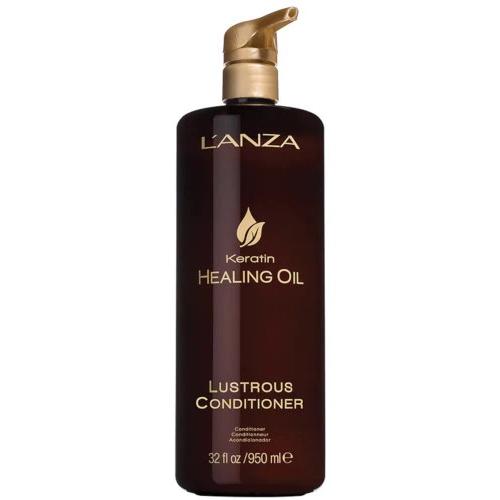 L'ANZA Keratin Healing Oil Conditioner for Dry Damaged Hair, Moisturizing, Detangles, Reduces Breakage, Adds Shine, Anti-Frizz, Color Safe Anti-Humidity Strengthening Care, Sulfate Free (32 Fl Oz)