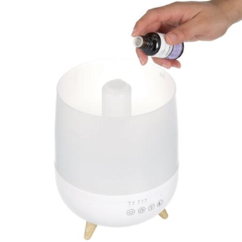 Equate Ultrasonic Humidifier, Diffuser, Cool Mist, Visible Mist, Filter-Free, 0.5 Gallon, White and Wooden