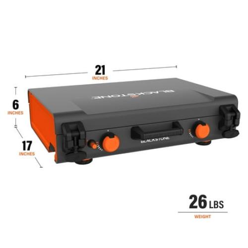 Blackstone Adventure Ready 20”x14” 2-Burner Propane Camping Griddle with Latching Hood and Handle