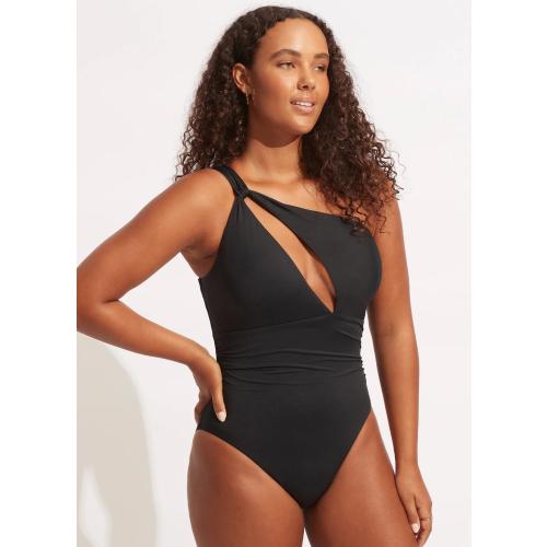 Size 16 Seafolly Women's One-Shoulder Cutout Swimsuit