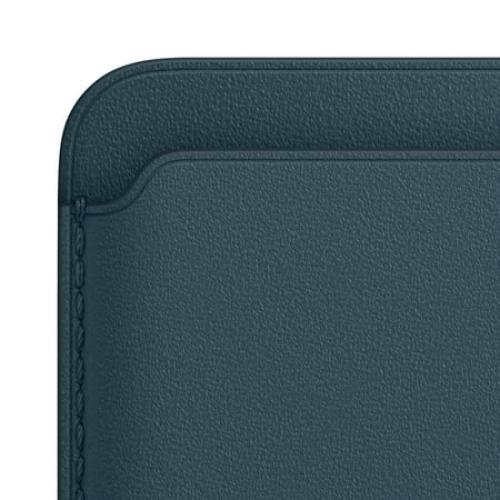 iPhone Leather Wallet with MagSafe - Baltic Blue