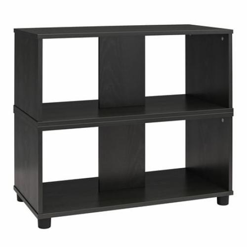 Mainstays Adjustable Side by Side or Stacking TV Stand for TVs up to 70 inches, Black Oak