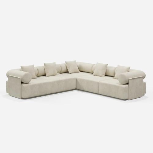 110 5-Piece Modular Velvet L-Shaped Sectional Sofa