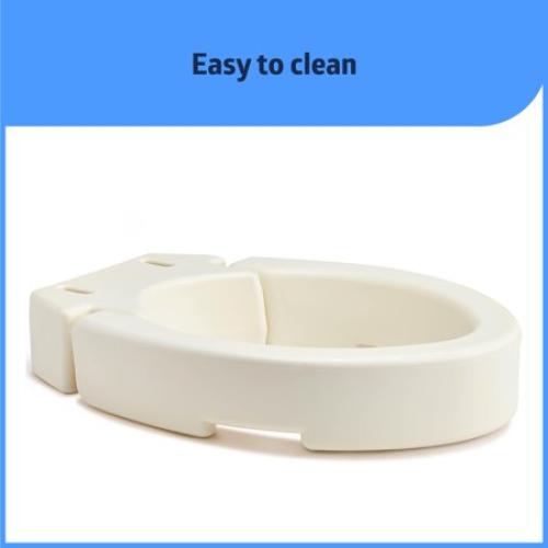 Medline Elongated Toilet Seat Riser for Seniors, Hinged, Fits Most Toilets, 400 lb Weight Capacity, White