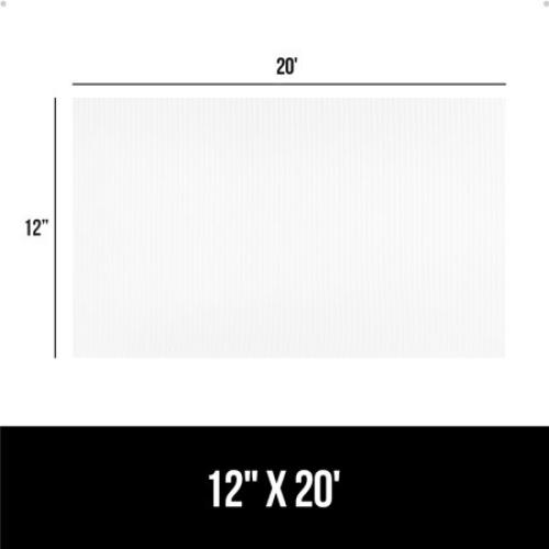 GORILLA GRIP Shelf Liner, DuraGuard Ribbed Waterproof Drawer, Cabinet Protection, 12x20, Clear