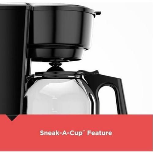 BLACK DECKER 12-Cup Switch Coffee Maker, Easy Pour Carafe, Removable Filter Basket, Permanent Filter