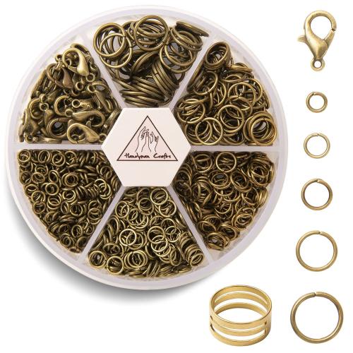 Handyman Crafts Jump Rings Kit With1000PCS Open Jump Rings 40PCS 12mm Lobster Clasps and Jump Rings Opener for Jewelry Making Keychains and Necklace Repair (Mix)