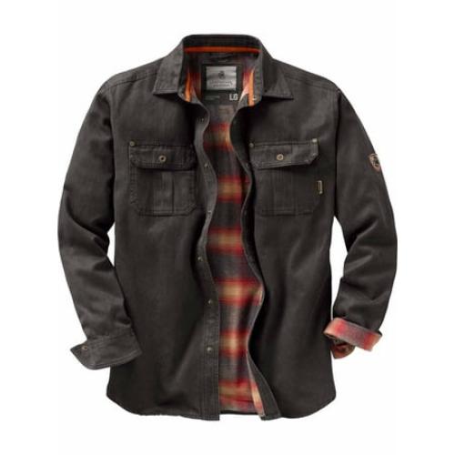 Barley XL Legendary Whitetails Men's Journeyman Flannel Lined Shirt Jacket Water Resistant Waxed Cotton