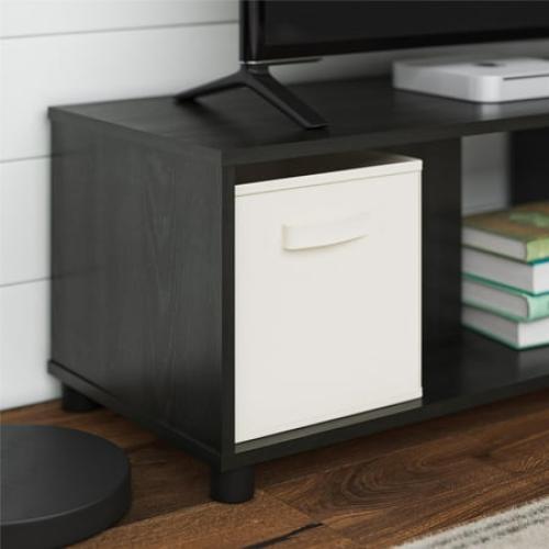 Mainstays Adjustable Side by Side or Stacking TV Stand for TVs up to 70 inches, Black Oak