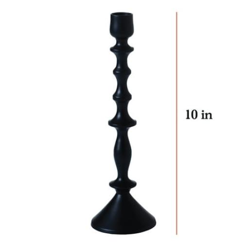 Beautiful Metal Taper Candle Holder by Drew Barrymore, 10, Black